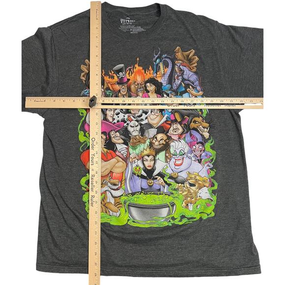 Disney Villains Graphic T-Shirt Size Large - Charcoal Tee with Iconic Villains - Picture 6 of 8